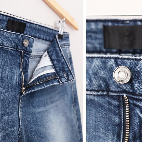 RtA Road To Awe Women's 28 Madrid Skinny Jeans Stretch Frayed Hem Blue Wash $315 - Picture 8 of 14